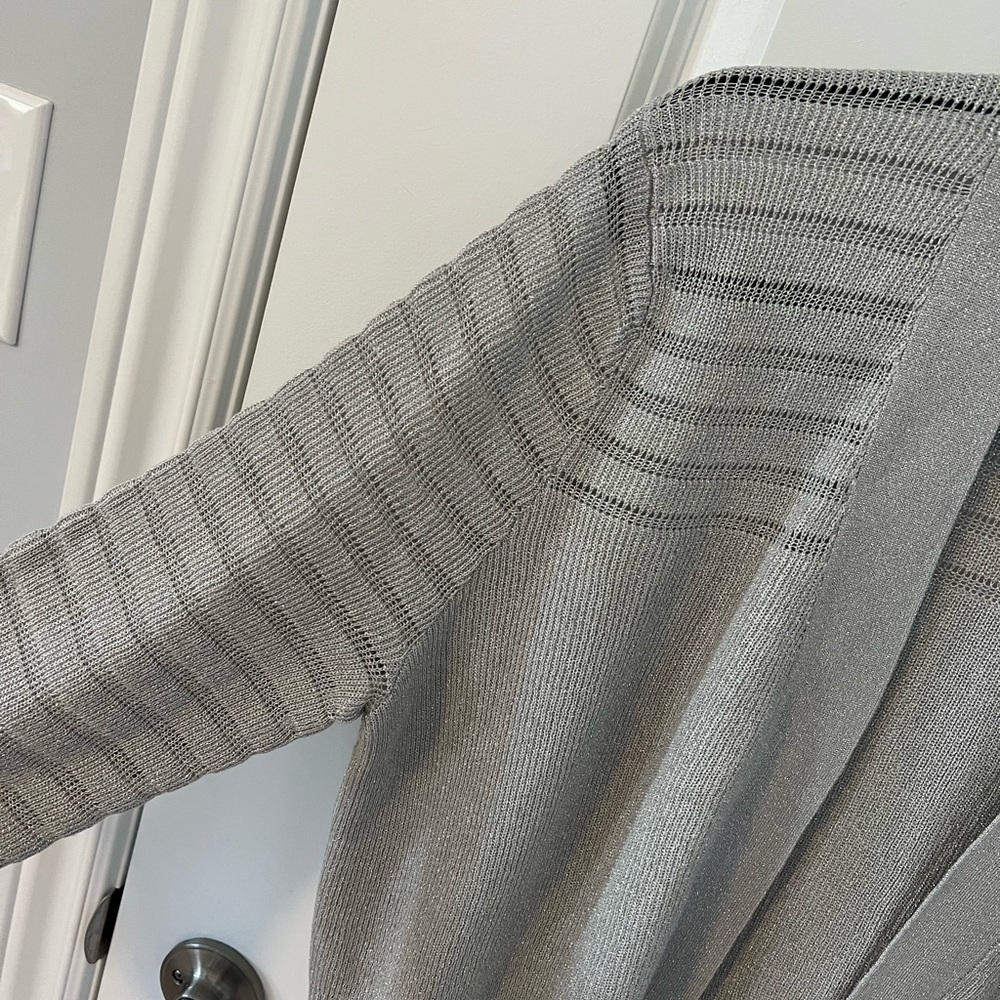 NWT Calvin Klein Metallic Open Front Shrug Cardigan - Picture 3 of 6